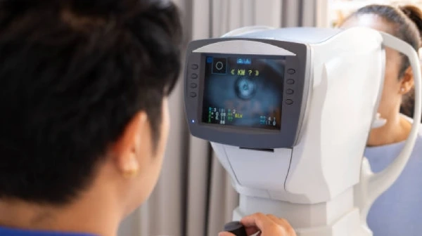 Detalhes do exame: Biometria Ultrassônica e por interferometria a laser.